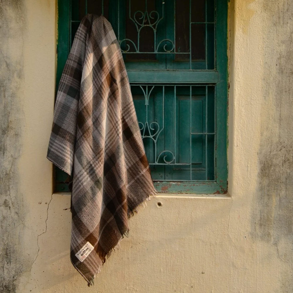 Plaid en laine n°81 - Kaki - Moismont