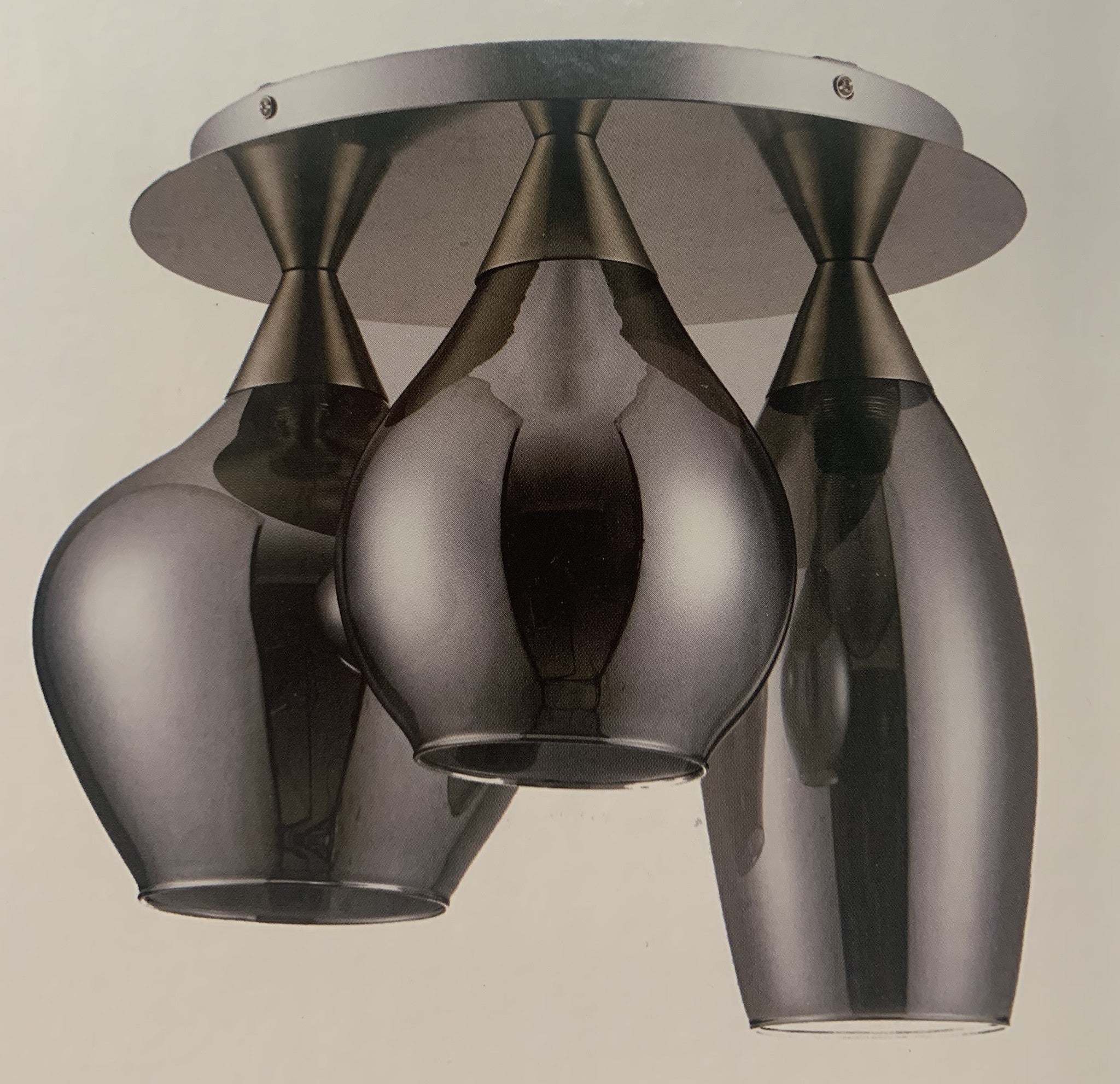 Highlight Plafondlamp Cambio Smoke Glas 32cm Ø 3 Lichts