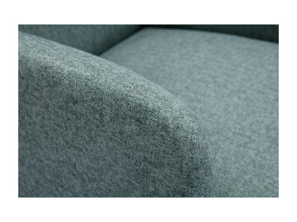 Sillón nórdico de tejido verde grisáceo y madera Luzssnh
