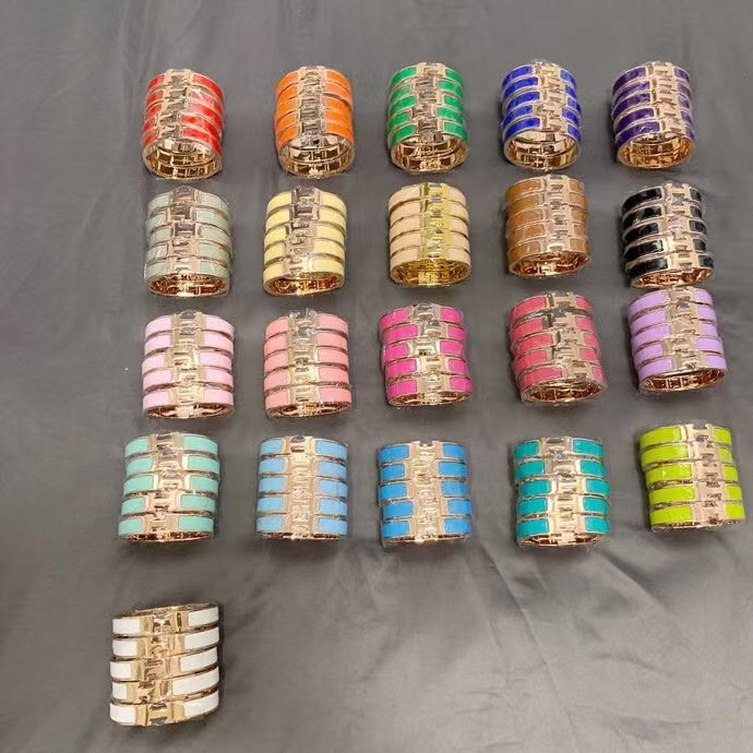 Hermes Wide H Enamel Bangle Bracelet - 21 Colors Available - Original Replica Club