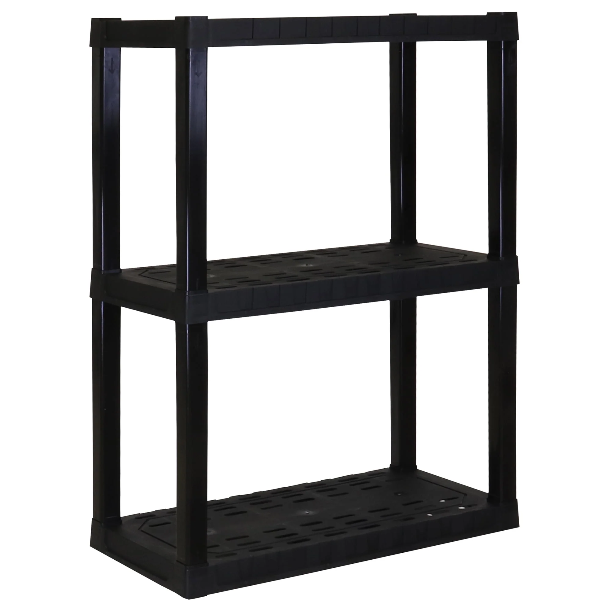 Hyper Tough 3-Tier Shelving Unit, W30 x D14 x H39" Multipurpose Garage Plastic Shelf Organizer, Black - image 1