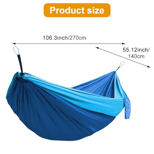 Portable Lightweight Nylon Parachute Camping Hammock Equipped with Tree Straps