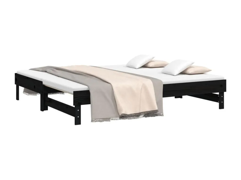 Sofá cama extraíble Boverdeco maciza de Boverdeco negro 2x(75x190) cm