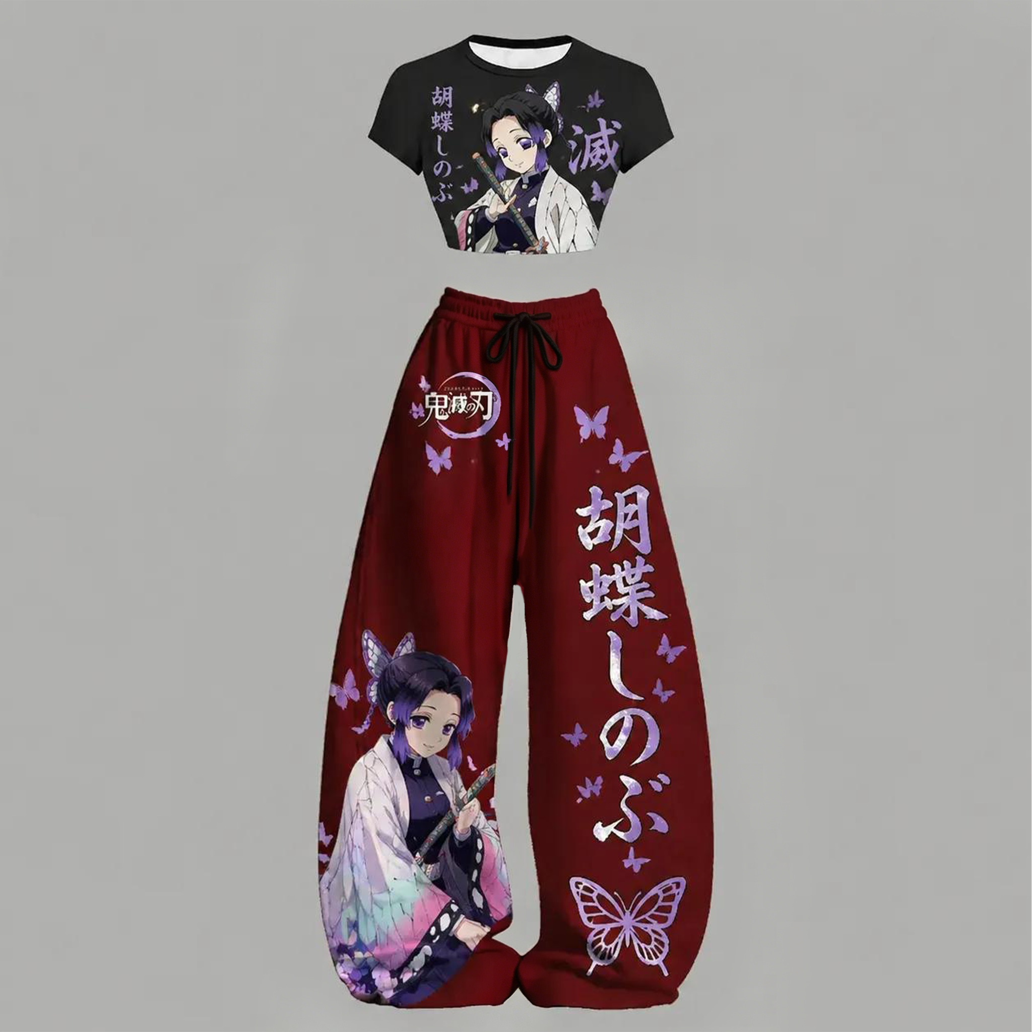 Demon Slayer Top & Elasticated Trousers Two-Piece Set