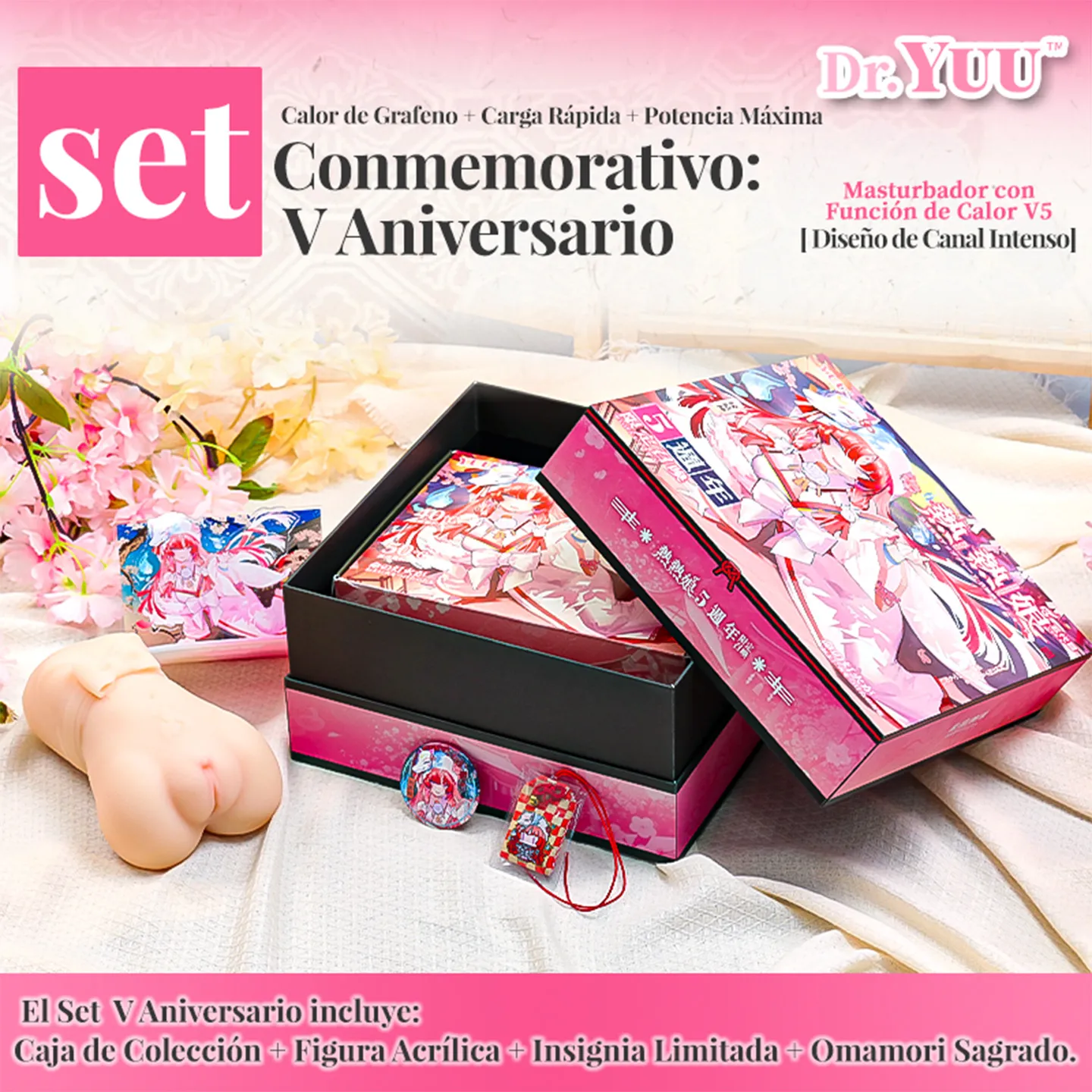 Set Conmemorativo V Aniversario con Masturbador de Calor V5 y accesorios de colección de Dr.YUU
