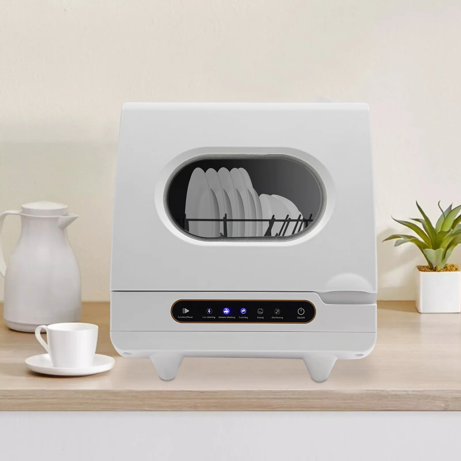 ToppiJoy Portable Countertop Dishwasher with 5 Washing Functions, Quick Wash, Sterilization & Energy-Saving Design -C Ideal for Small Kitchens, Apartments, and Family Homes - Image 2