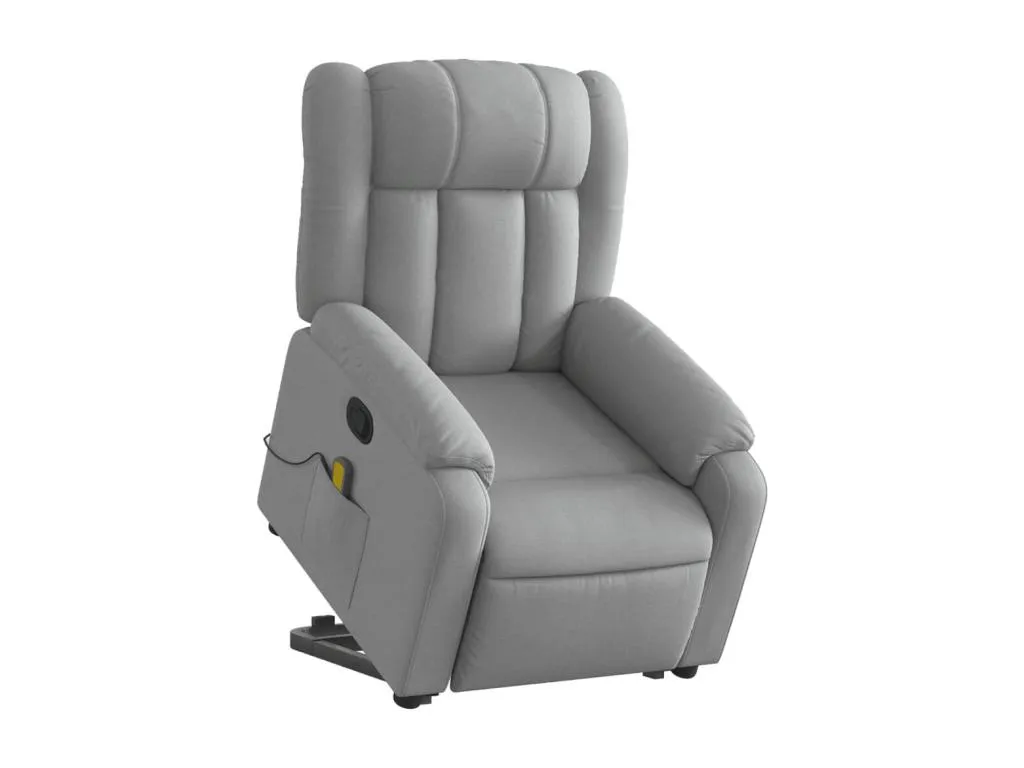 Sillón de masaje reclinable de pie de tela gris claro yze3605014