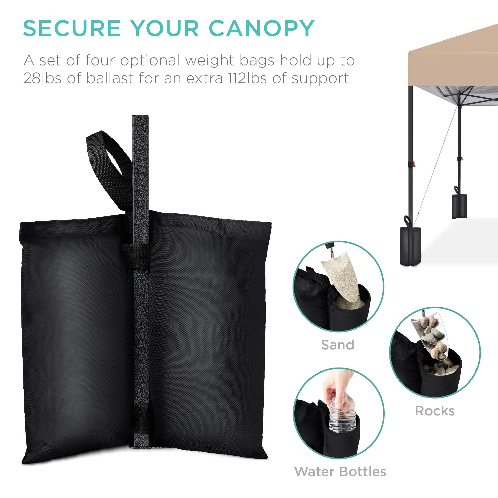 Best Choice Products 12x12ft Easy Setup Pop Up Canopy w/ 1-Button Setup, Wheeled Case, 4 Weight Bags - Navy Blue - Image 98