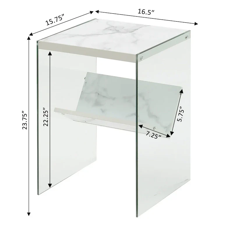 SoHo Glass End Table with Shelf by Convenience Concepts