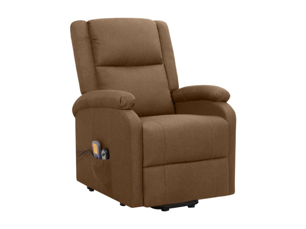 Luzssnh - Sillón de masaje elevable de tela marrón