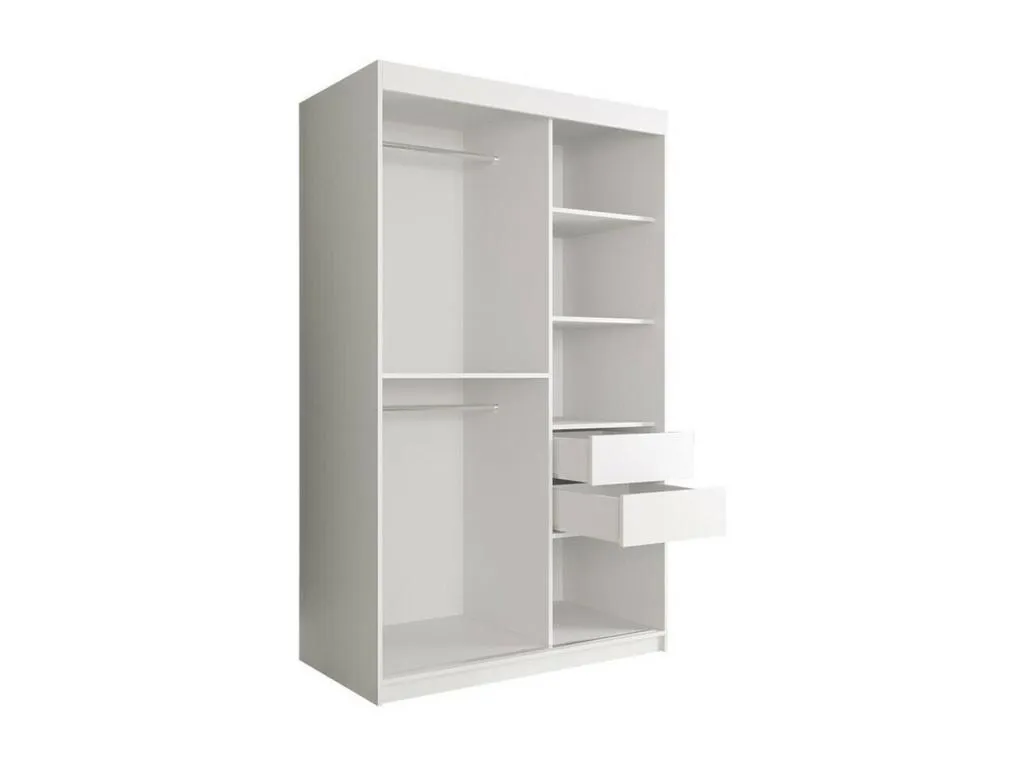 Armario Nidovia mármol blanco/mate blanco 200x120x62 cm con 4 estantes. yql1716907