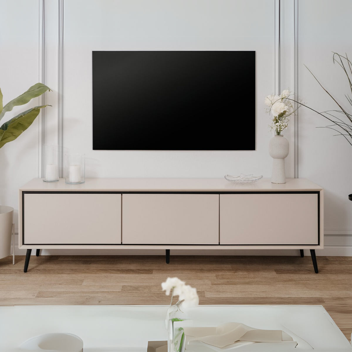 Calicosy - TV-Meubel ARONA- 175 cm - Taupe   Zwart