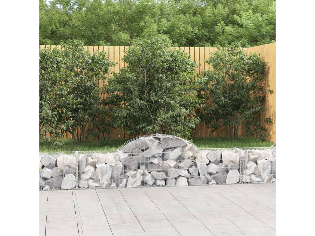Cestas de gaviones 11 uds forma de arco hierro 200x30x40/60 cm