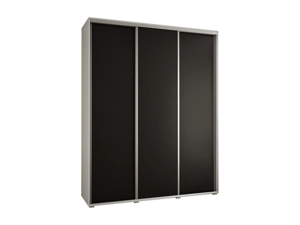 ARMARIO Prietocasa 1 DE PUERTAS CORREDERAS 235.2/190/60 3 puertas (Blanco/Negro/Plata)