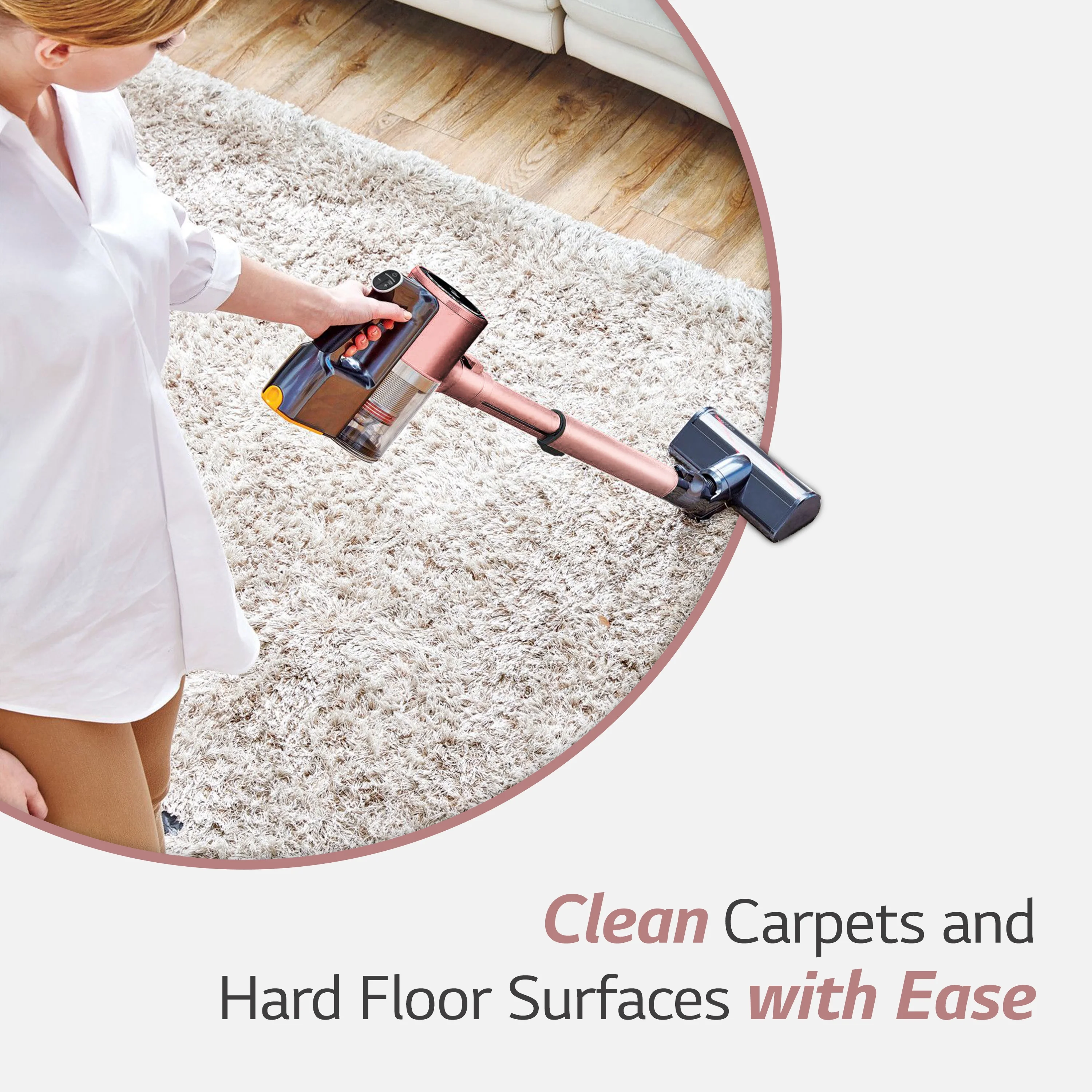 LG Cord Zero A9 Cordless Stick Vacuum - A912PM, Lightweight, Powerful Suction, Pet Hair, Hard Floor, Carpet, HEPA Filter, Self-Cleaning Brushroll, LED Headlights, Rechargeable, Multi-Surface - Image 5