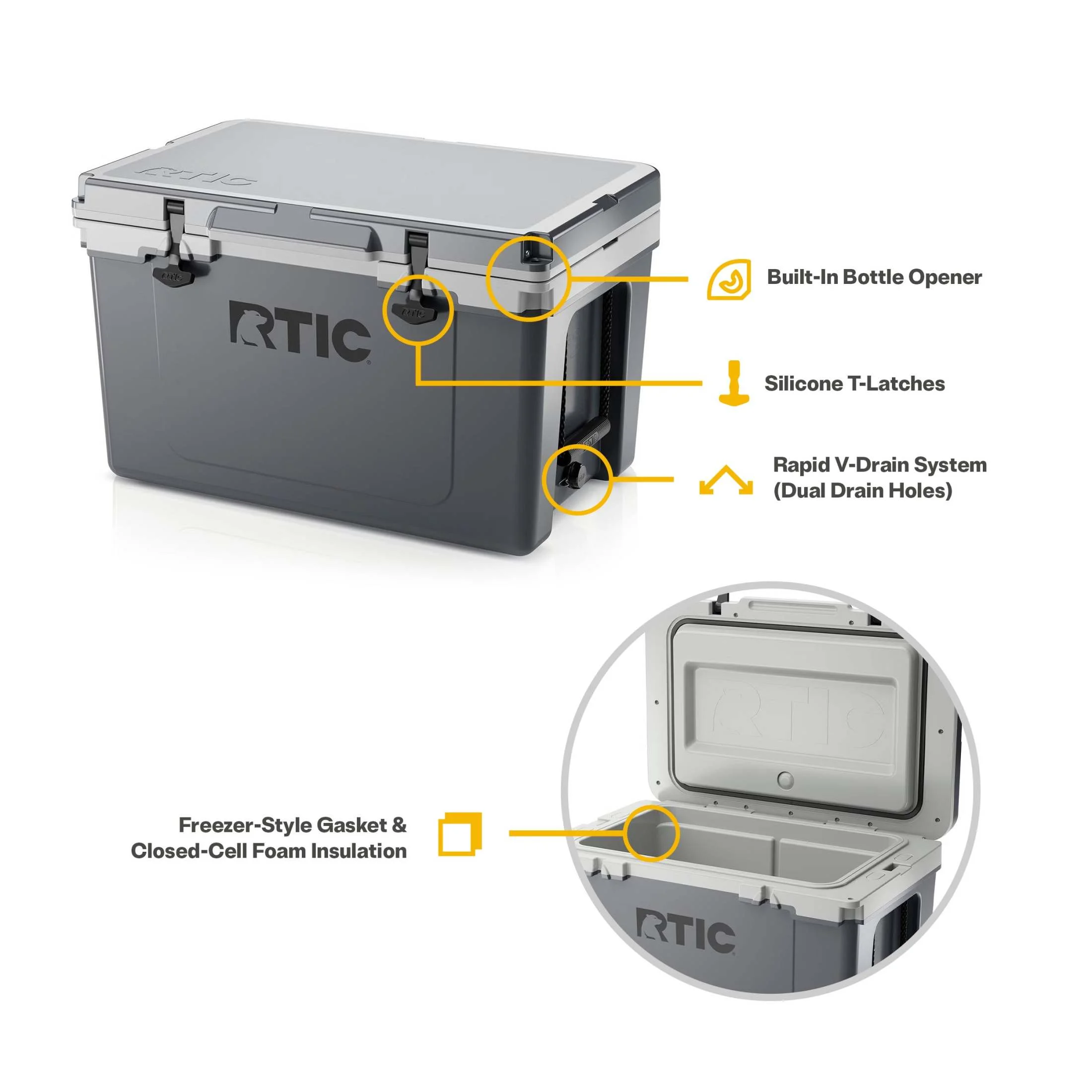 RTIC 52 QT Ultra-Light Hard-Sided Ice Chest Cooler, Fits 76 Cans, Trailblazer - Image 17