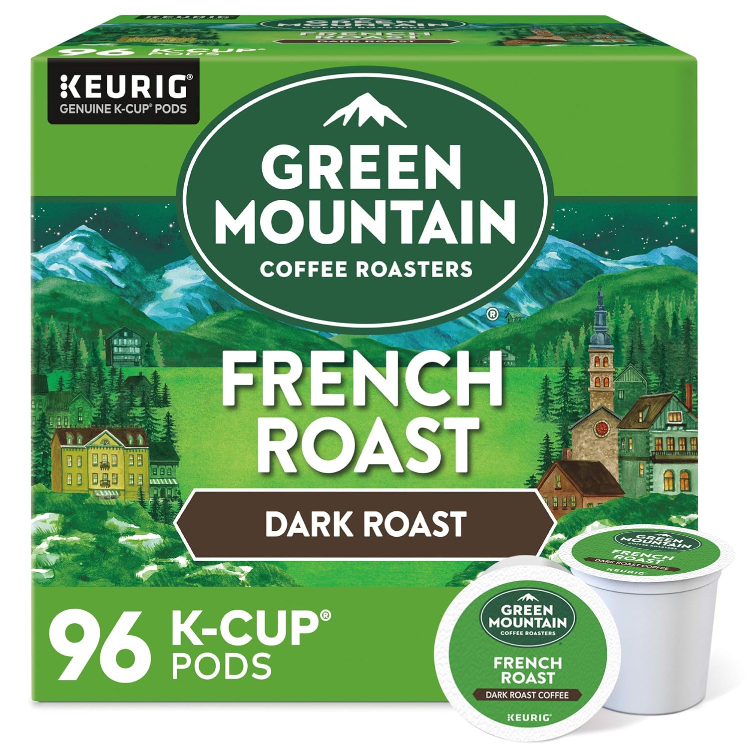 Green Mountain Coffee Roasters French Roast Keurig K-Cup Pods. Dark Roast Coffee. 96 Count