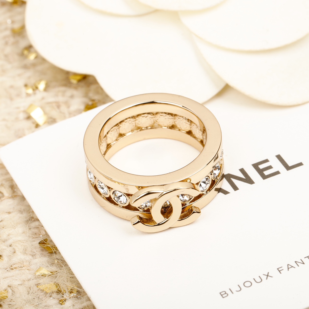 Chanel Full Diamond Wide Coco Ring - Original Replica Club