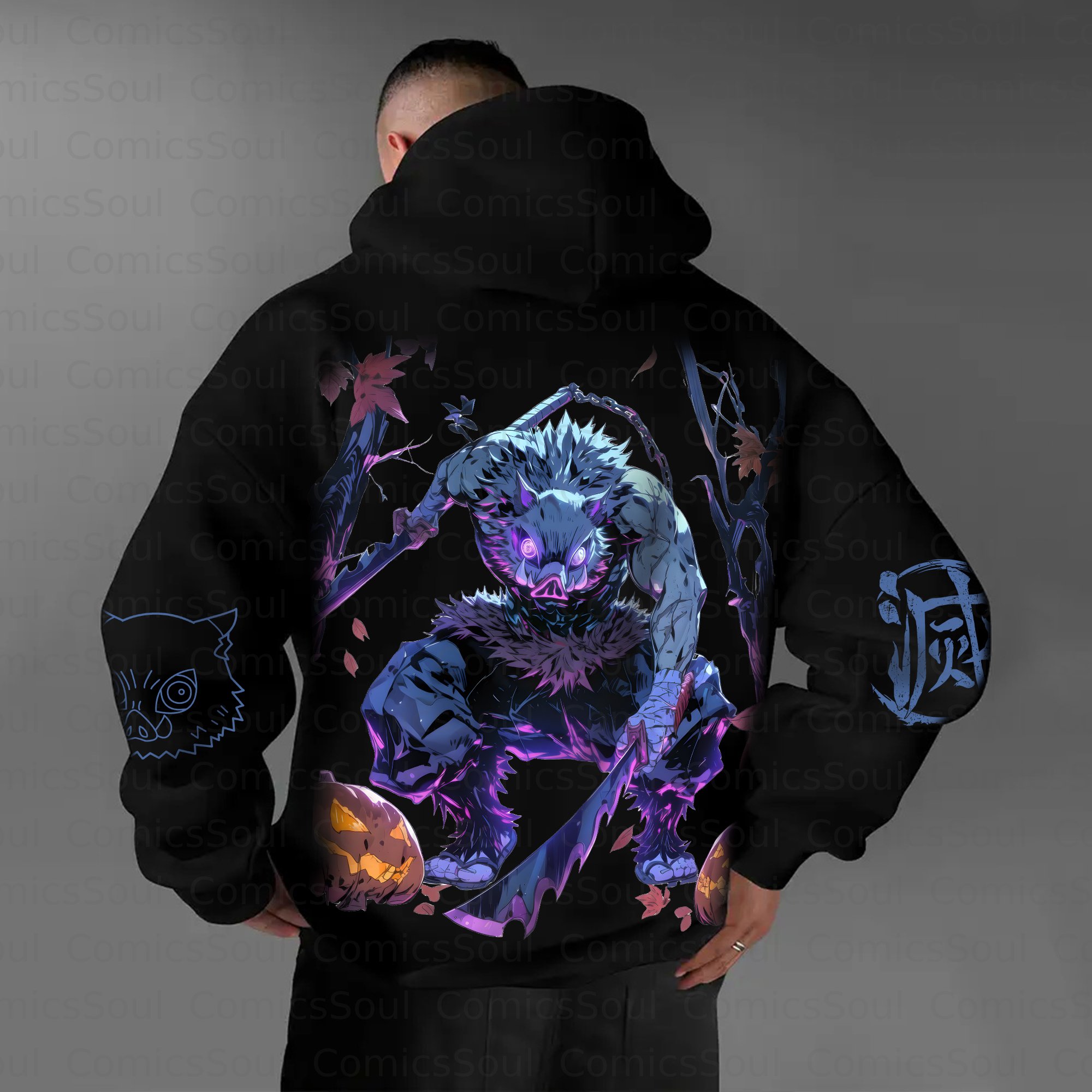 Unisex Halloween Anime Graphic Streetwear Vintage Hoodie