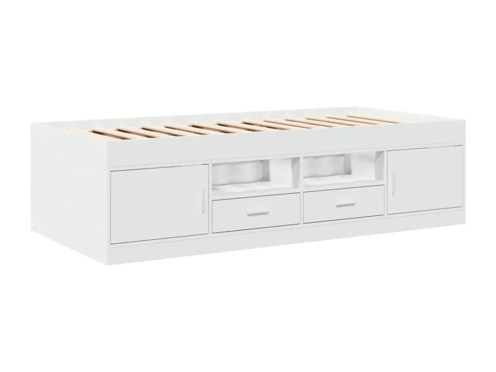 Sofá cama con cajones sin colchón blanco 75x190 cm MYXO61511