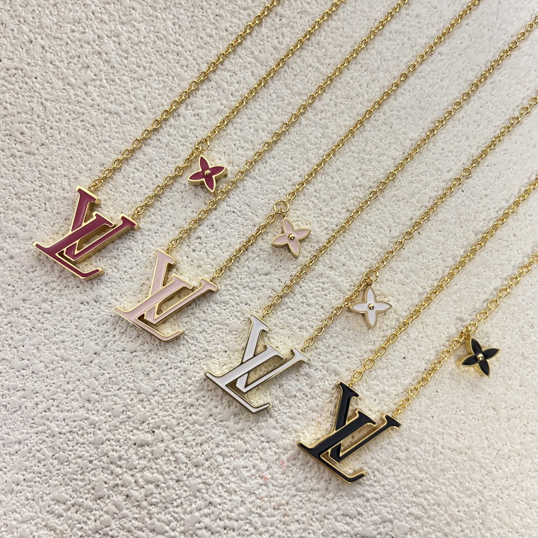 Louis Vuitton Color Enamel LV Pendant Necklace - Original Replica Club