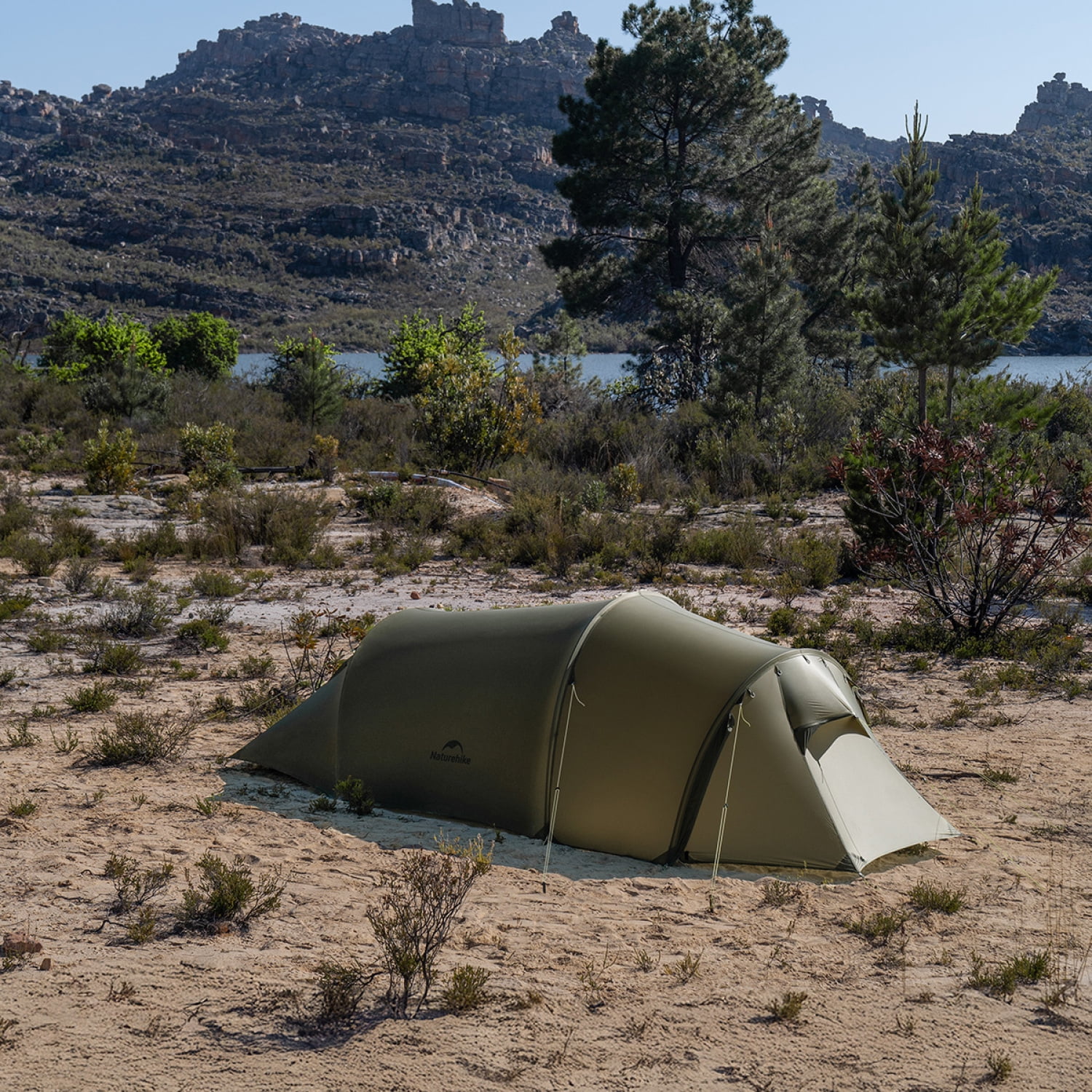 Naturehike, Ultralight Hiking Tent, Tear-resistant Tunnel Tent, Waterproof Camping Tent, Windproof Tent with Hall, 15D Lightweight Silicone-coated Nylon Fabrics,Large size for 2/3 Person. - Image 9