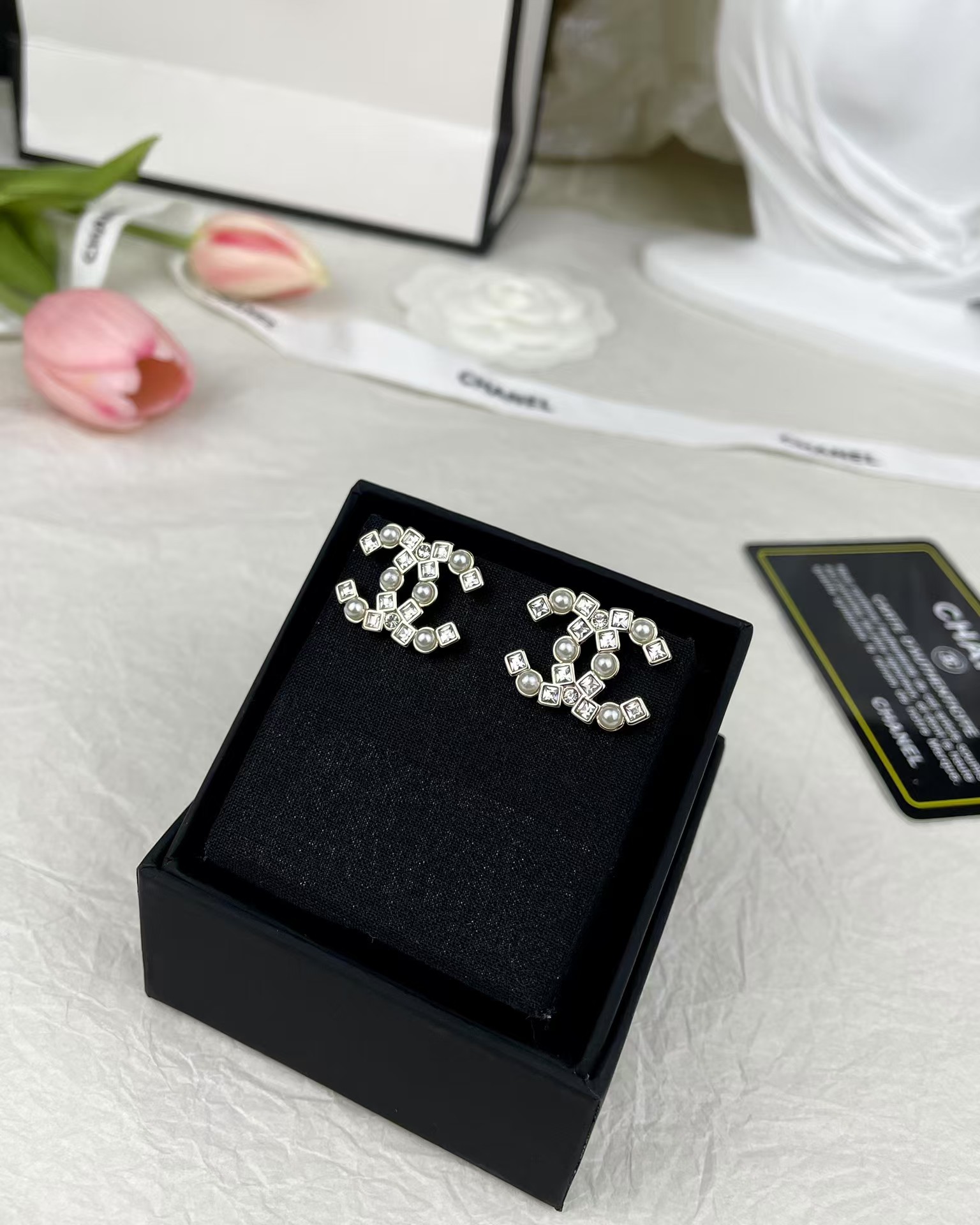 Chanel Pearl and Diamond Paved Earring Stud - Original Replica Club