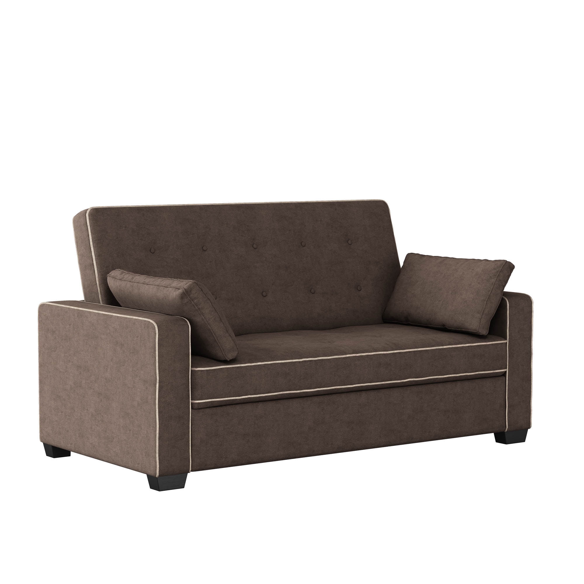 Serta Dream Convertibles Monroe Modern Polyester Convertible Queen Sofa Bed with Pillows Grey - Image 55
