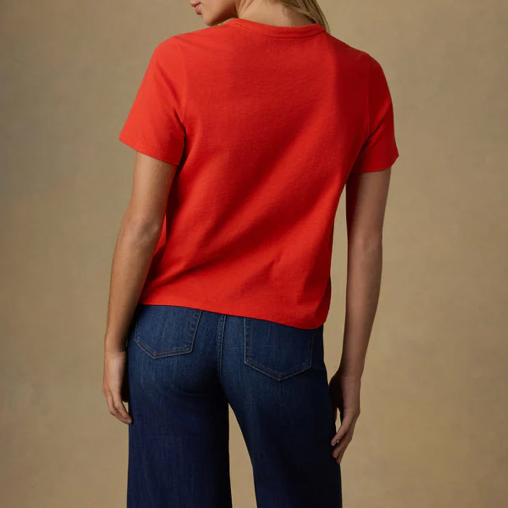 Faherty - T-shirt Sunwashed - Rouge