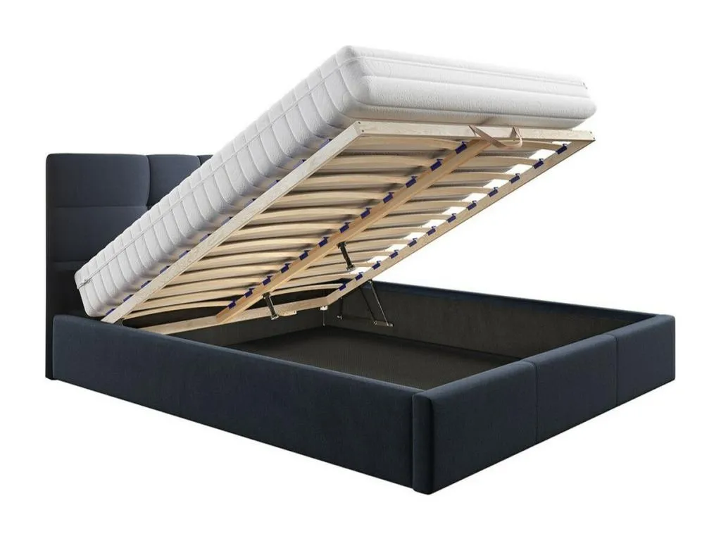 Cama Cosinor 138, doble, gris, 180x200, tapiz, somieres, 190x213x106cm eow1701551