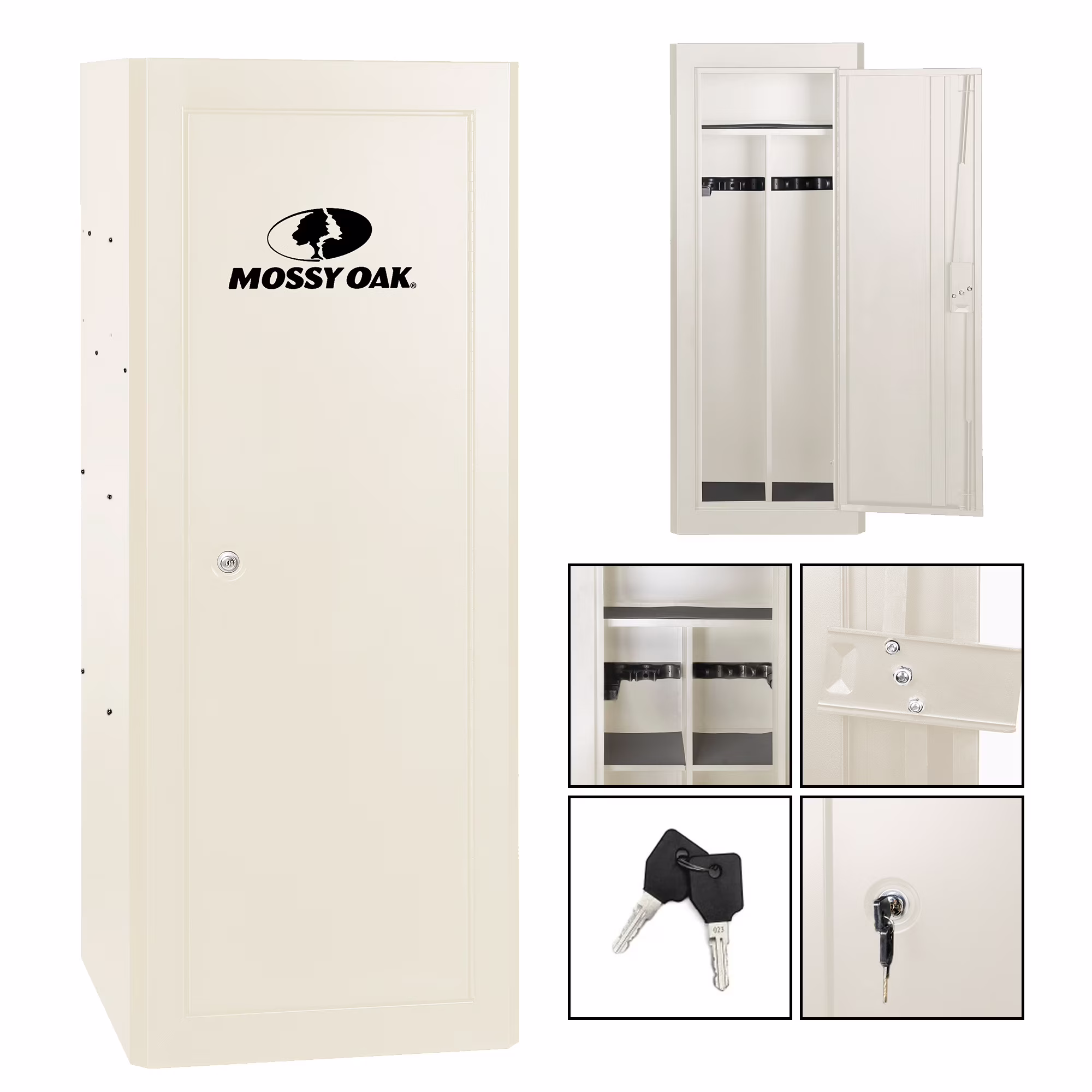 Mossy Oak 18 Gun Security Cabinet, 21 in x 18 in x 55 in, Rifle, Key Lock, White - image 1