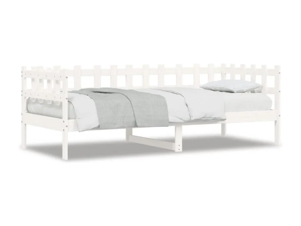 Sofá cama sin colchón en madera maciza Vivirsingular color blanco medidas 80x200 cm cyuw18448