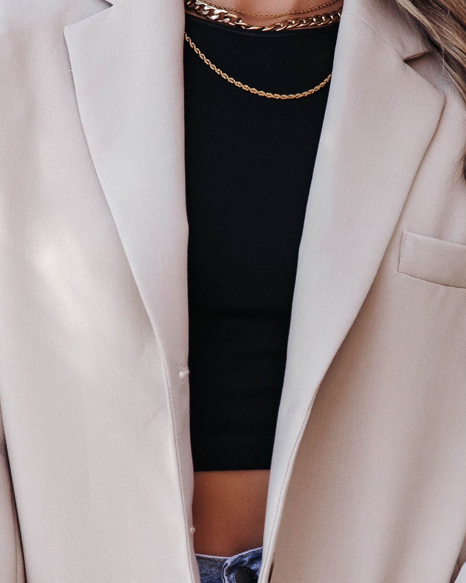 Judy Pocketed Blazer - Light Taupe - Se7enfashion