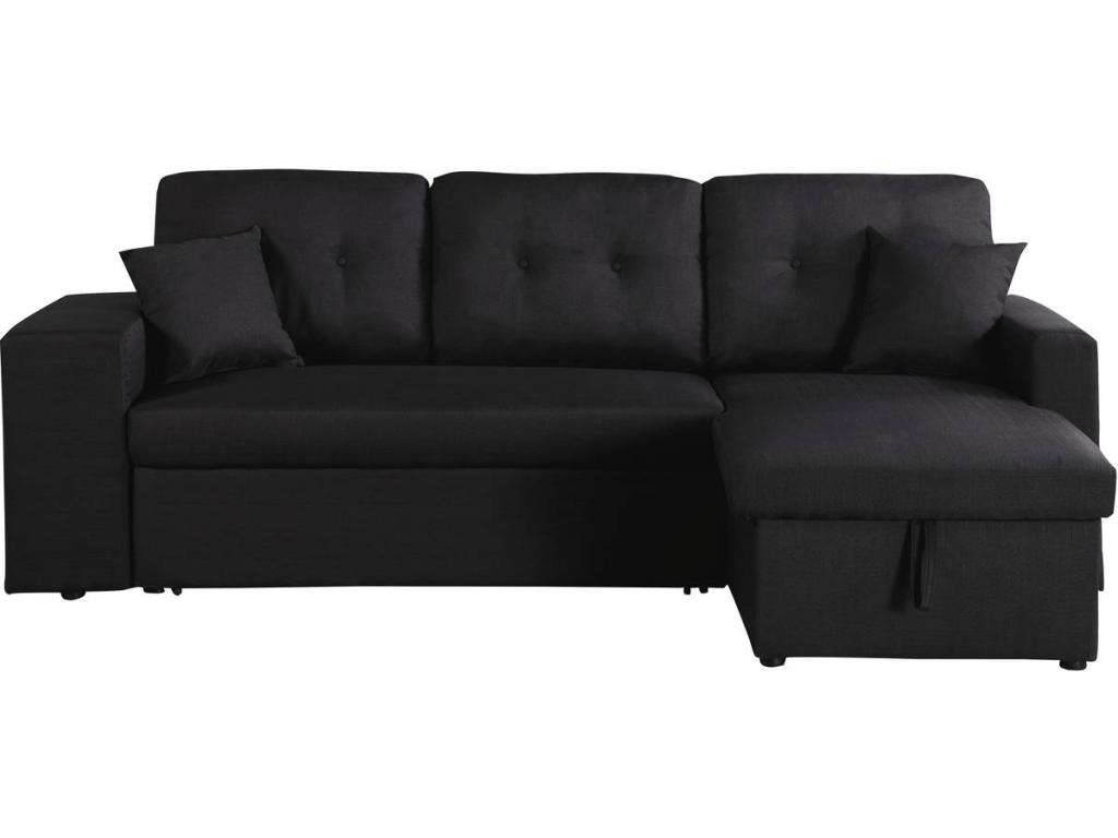 Sofá esquinero convertible/reversible - negro