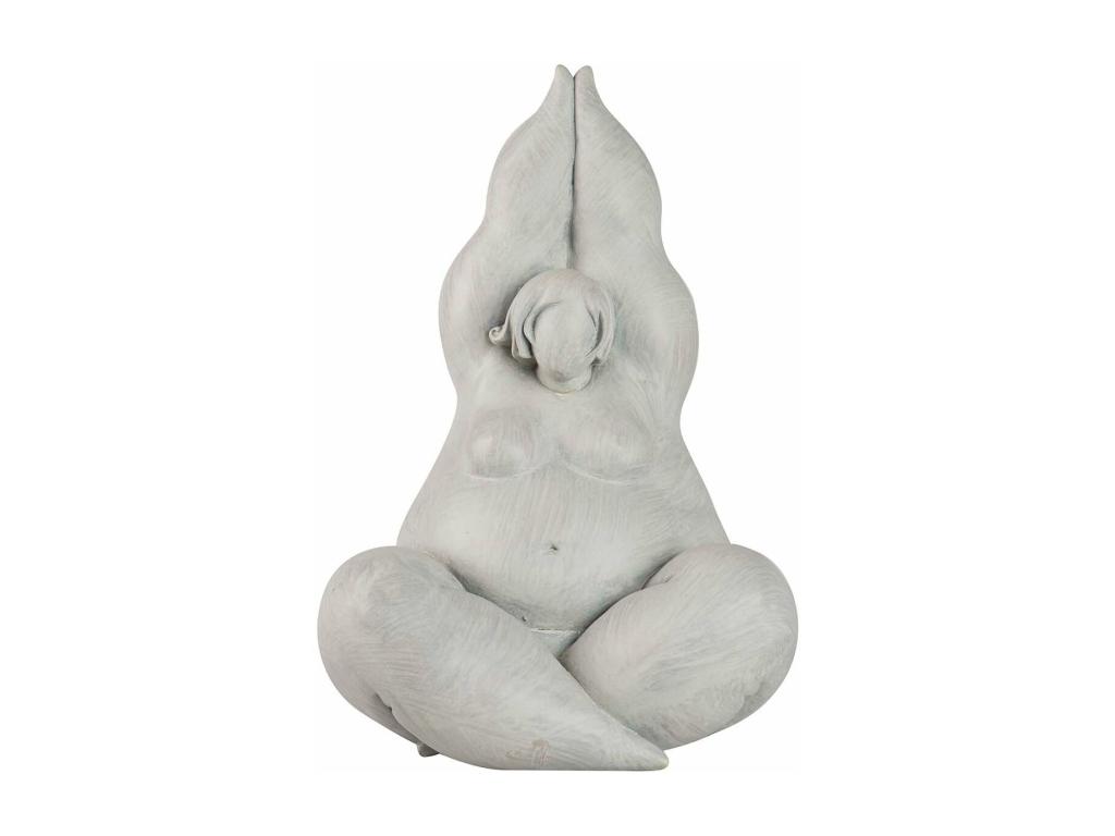 Figura Mujer Cemento Yoga 21x18x29 Cm