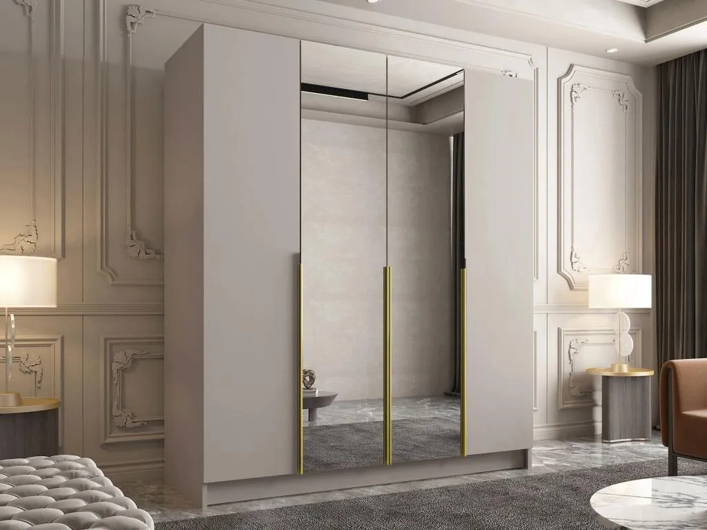 Armario Hogarve 198 Cachemira | Dorado 215x200x58cm Puertas de armario - Con bisagras vcln03935