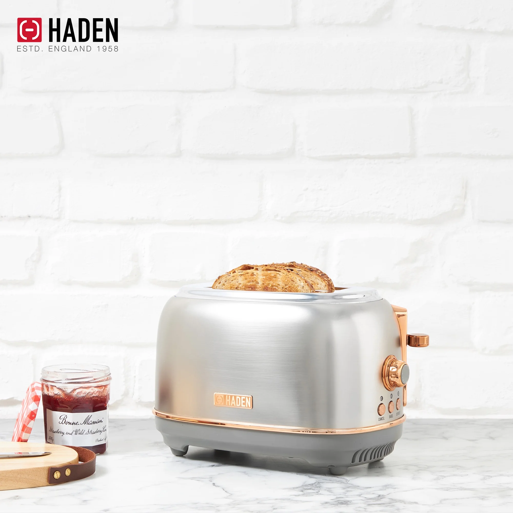 Haden Heritage 1.7 Liter Electric Kettle with 2 Slice Bread Toaster, White - Image 24