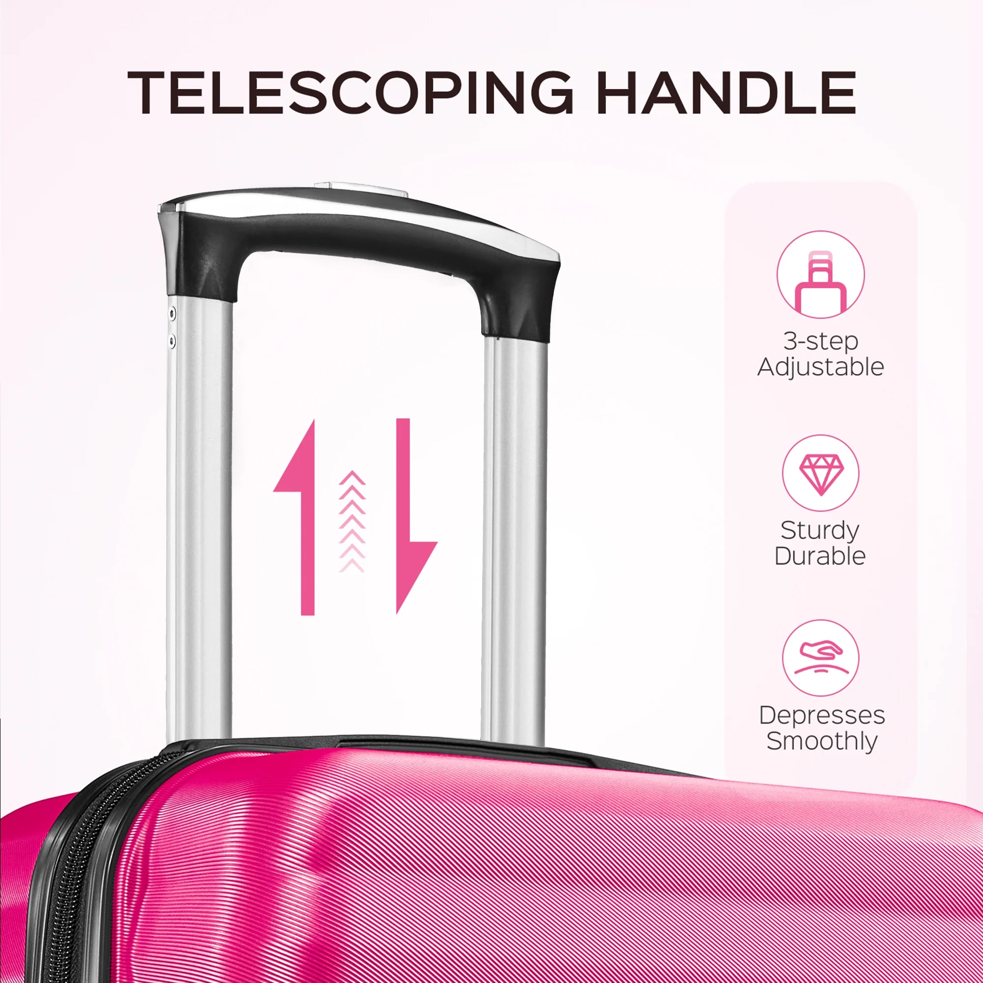 9 Piece Luggage Sets, Hard 20 24 28 inch Luggage with 6 Pieces Organize Bags Travel Suitcases Sets with Wheels, Rose - Image 14