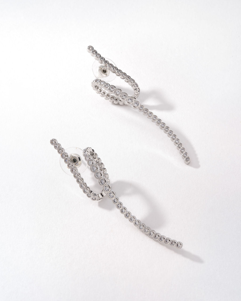 Amalia Twist Drop Earrings - Silver - Se7enfashion