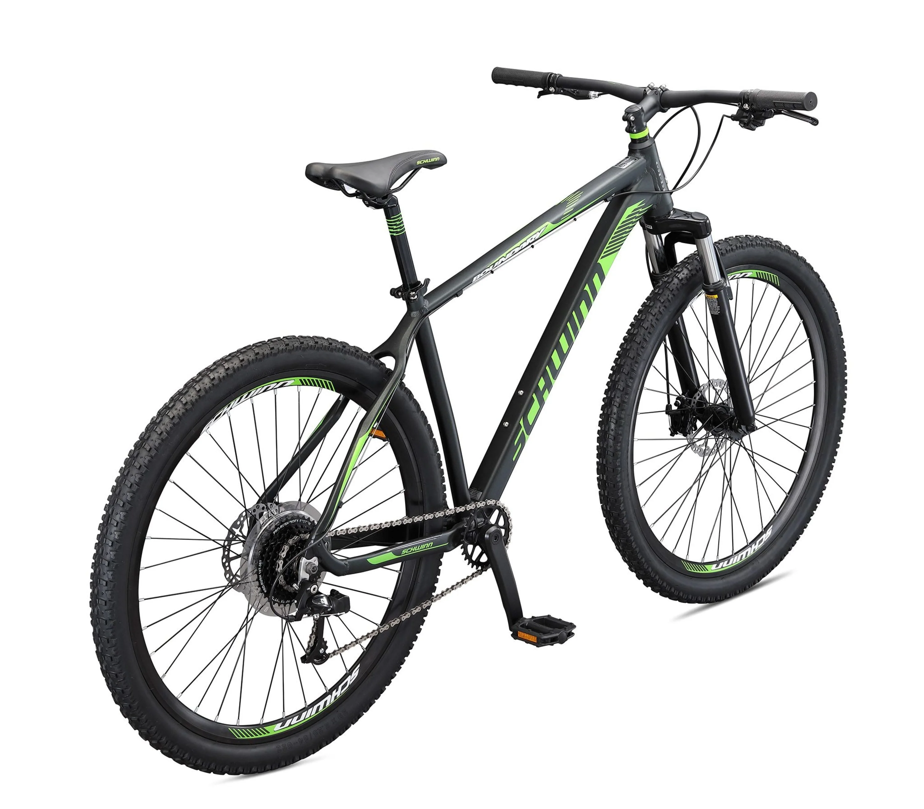 29-in. Boundary Mens Mountain Bike, Black and Green - Image 3