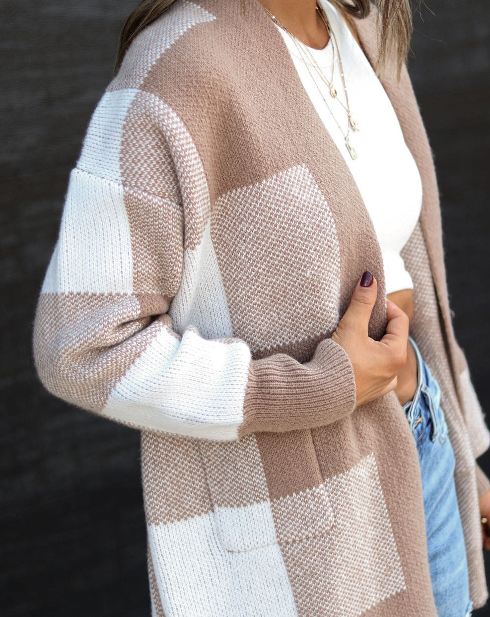 Something About Her Pocketed Plaid Cardigan - Se7enfashion