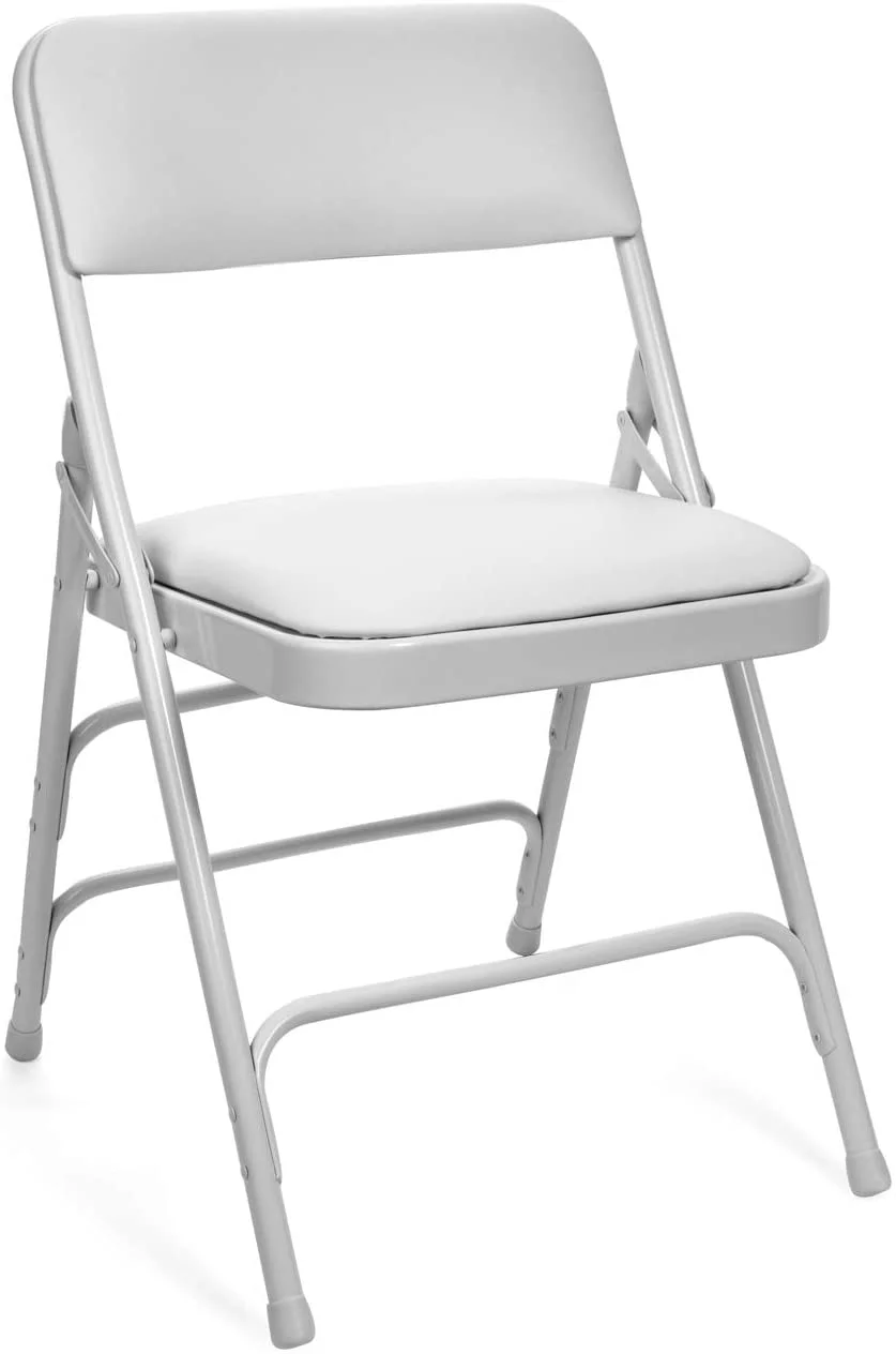 5pc. XL Series Folding Card Table and Triple Braced Vinyl Padded Chair Set, Commercial Quality, Grey - Image 10