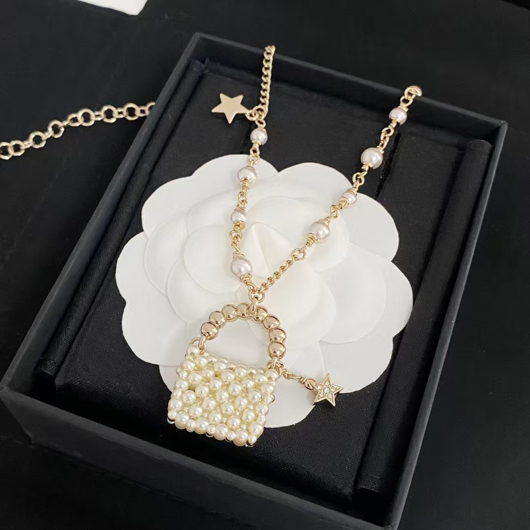 Chanel Pearl Bag Pendant Necklace - Original Replica Club