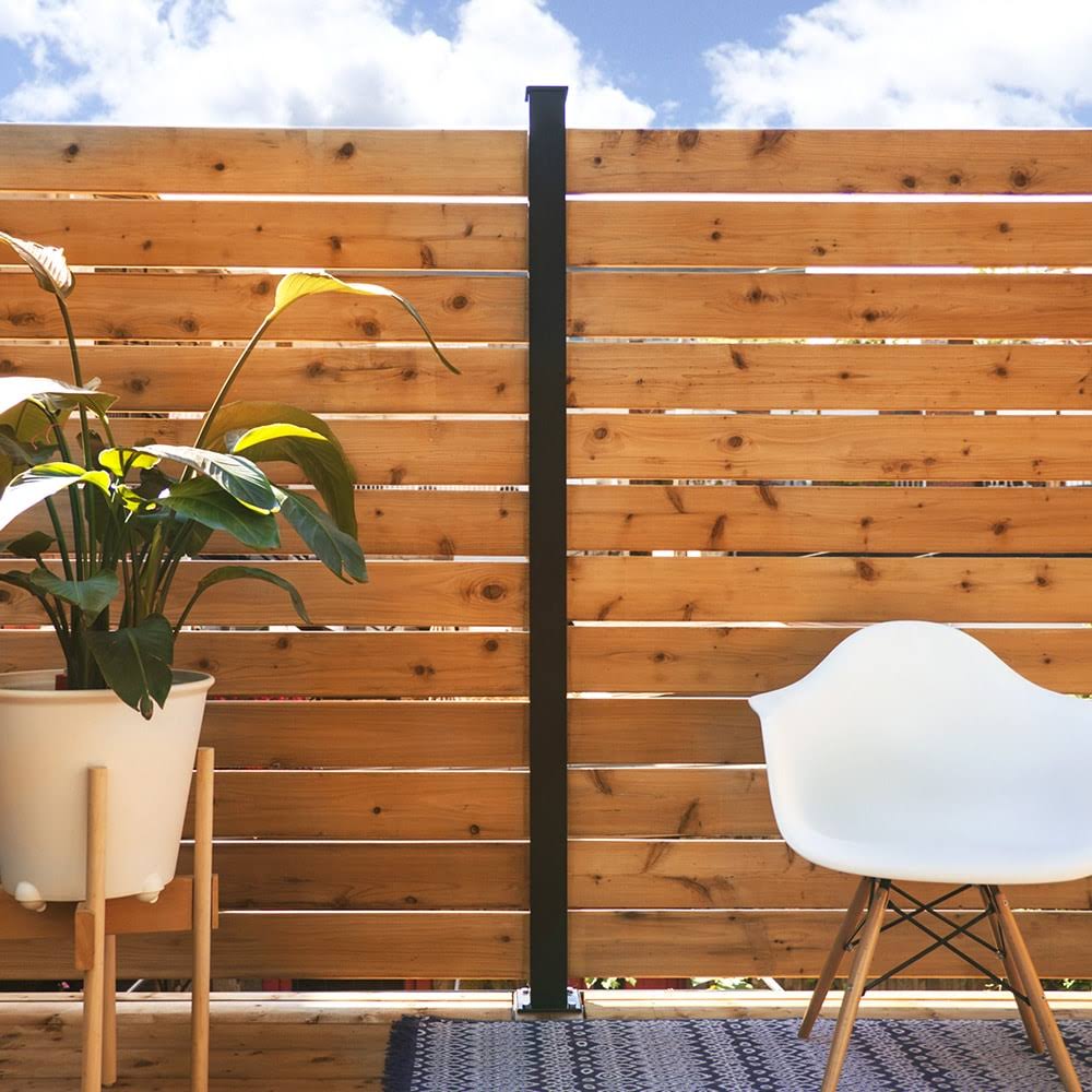 Hoft 3-in W x 73.5-in H Black Aluminum Outdoor Privacy Screen