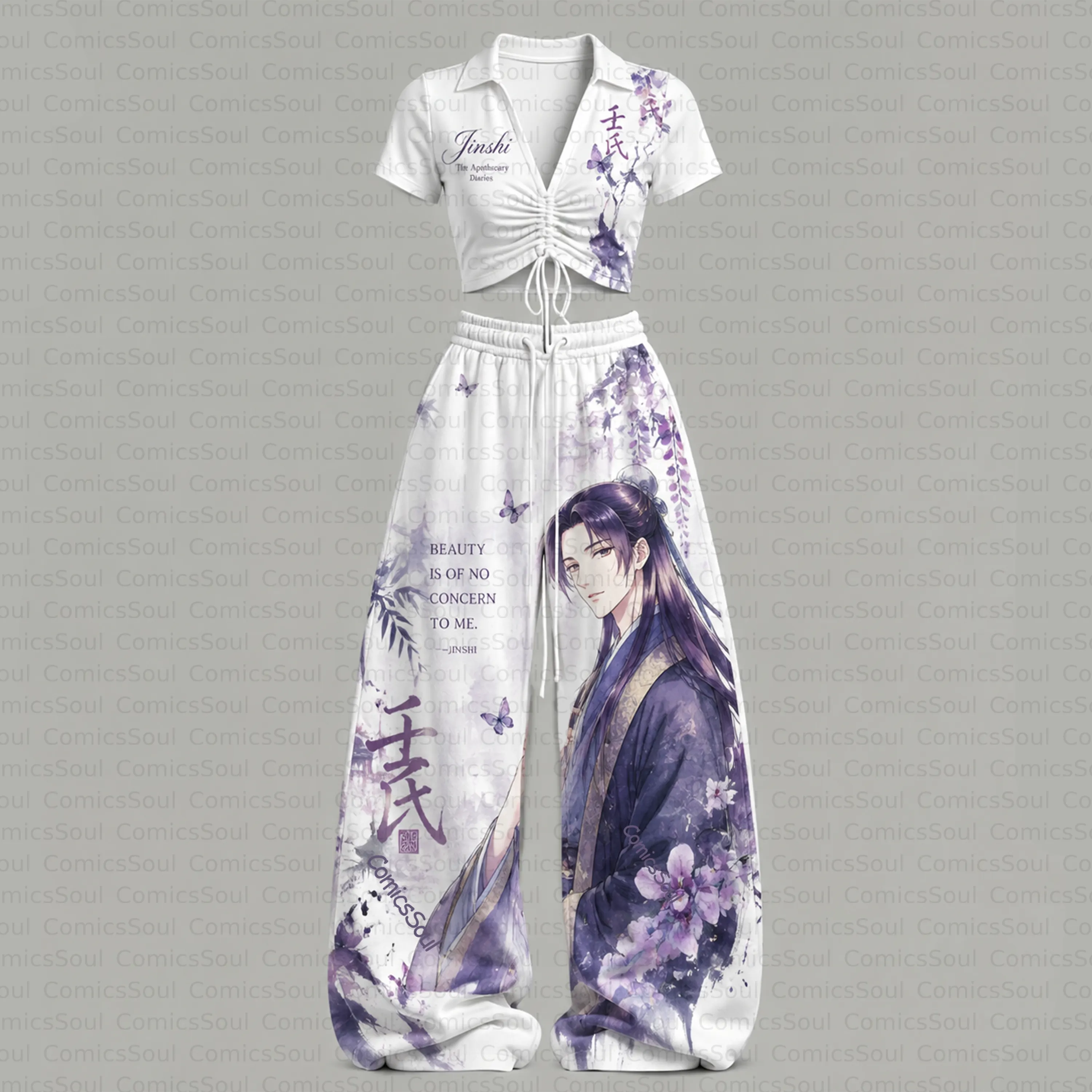 The Apothecary Diaries Drawstring Short Sleeve Top & Long Pants Two-Piece Set TeeThreads Sustain the Scene with Custom Apparel
