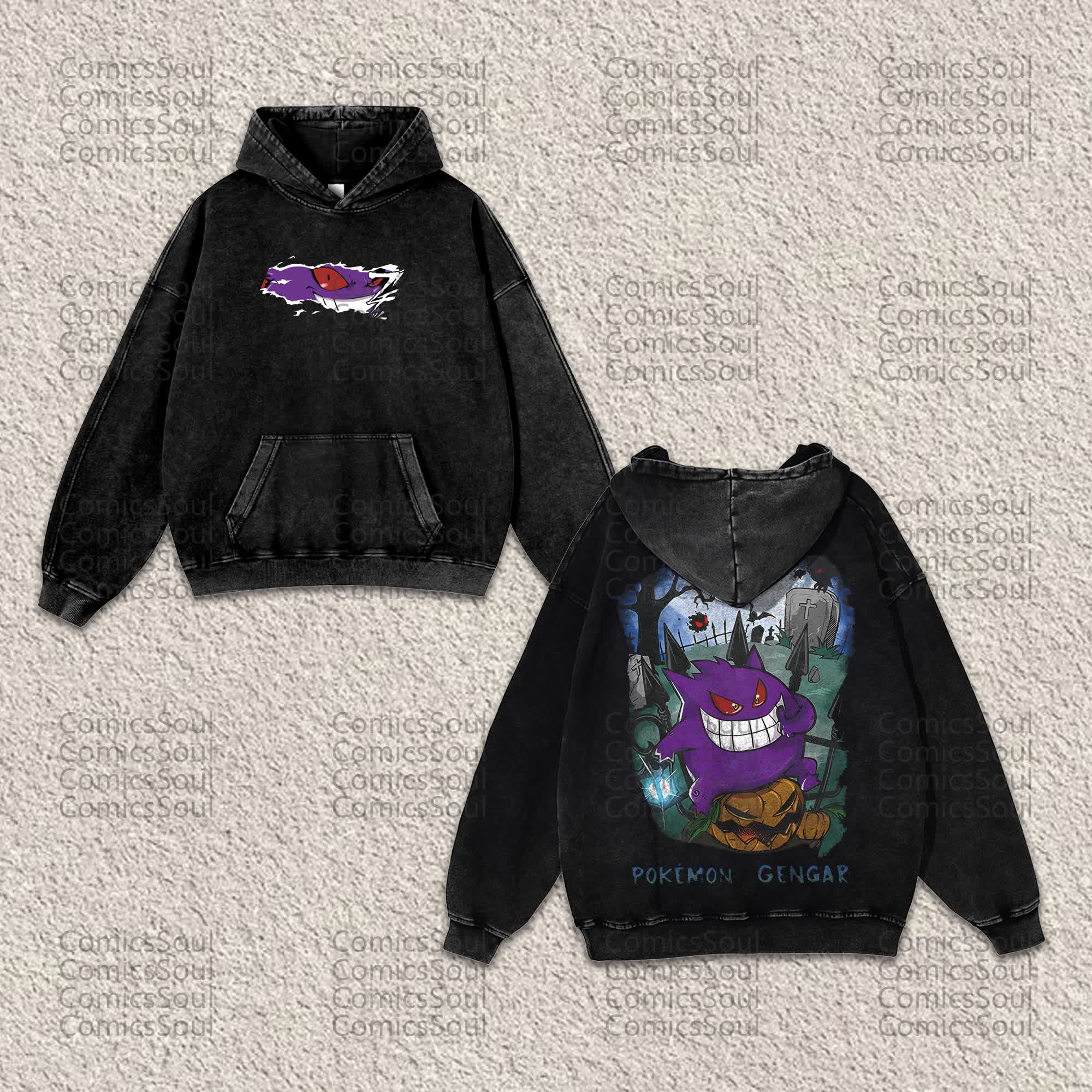 Unisex “ Comicssoul” Anime Graphic Streetwear Vintage Washed Hoodie