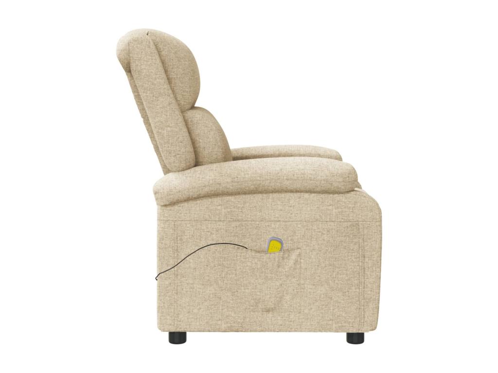 Sillón de masaje de tela color crema