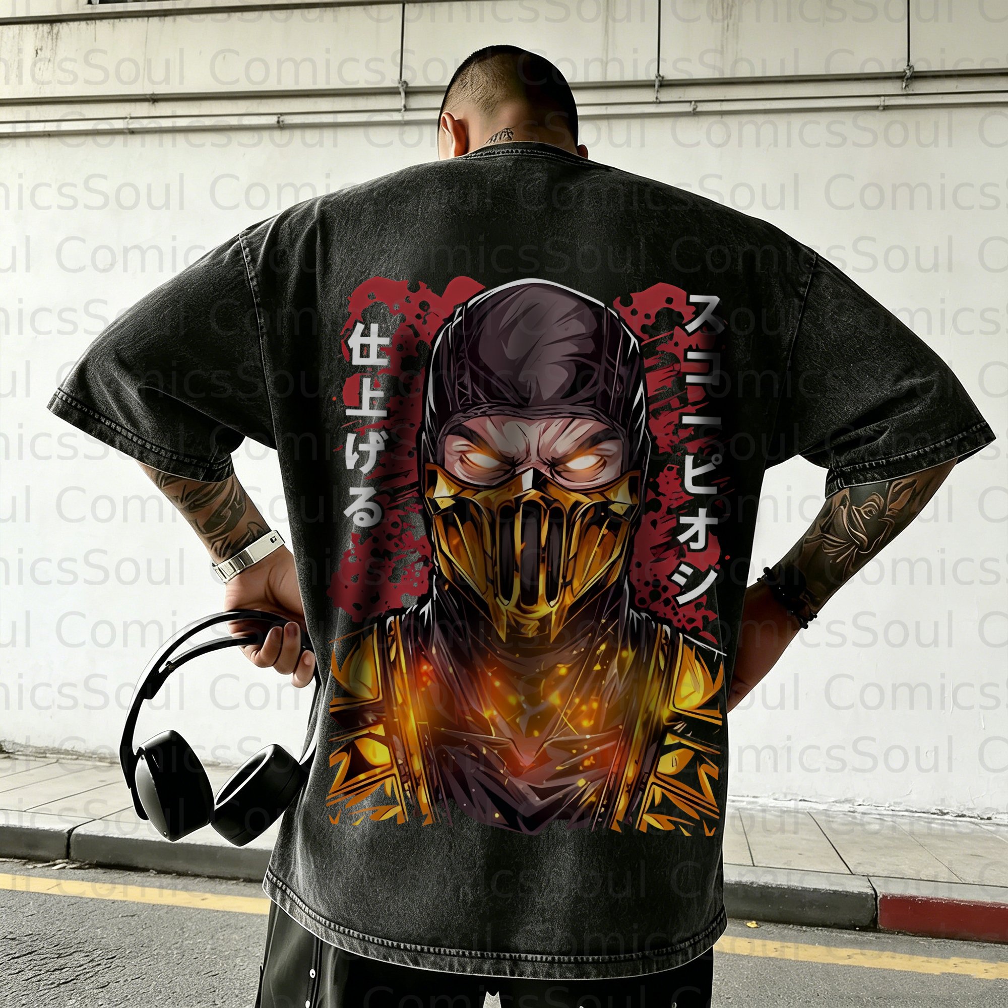 Unisex Anime Inspired Vintage Washed T-Shirt