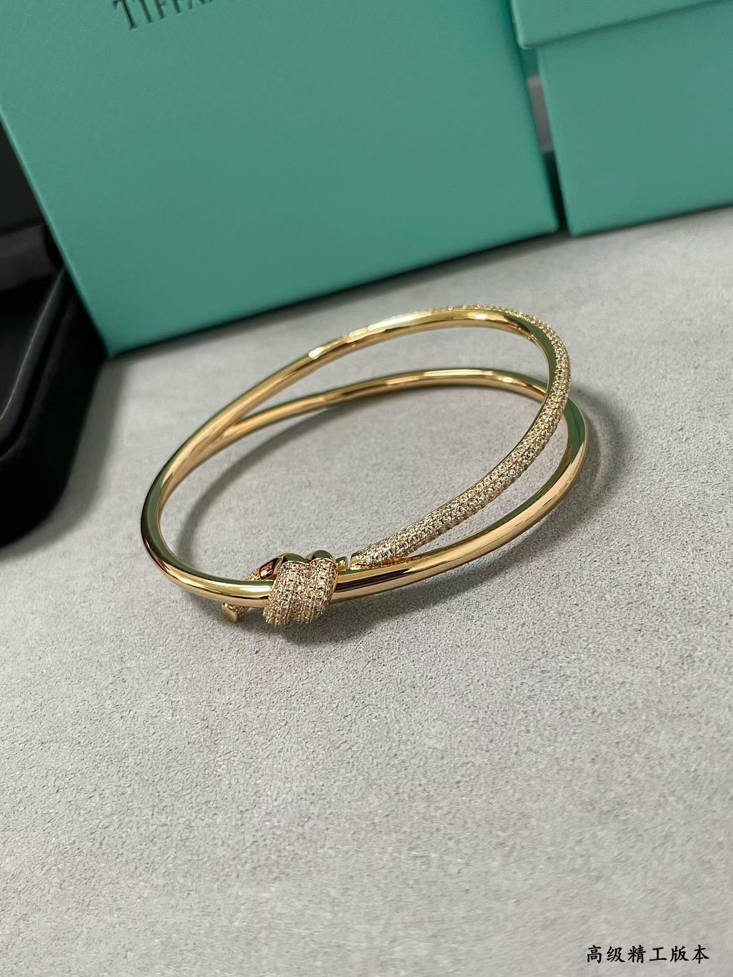 Tiffany Knot Double Row Hinged Bangle Bracelet - Original Replica Club