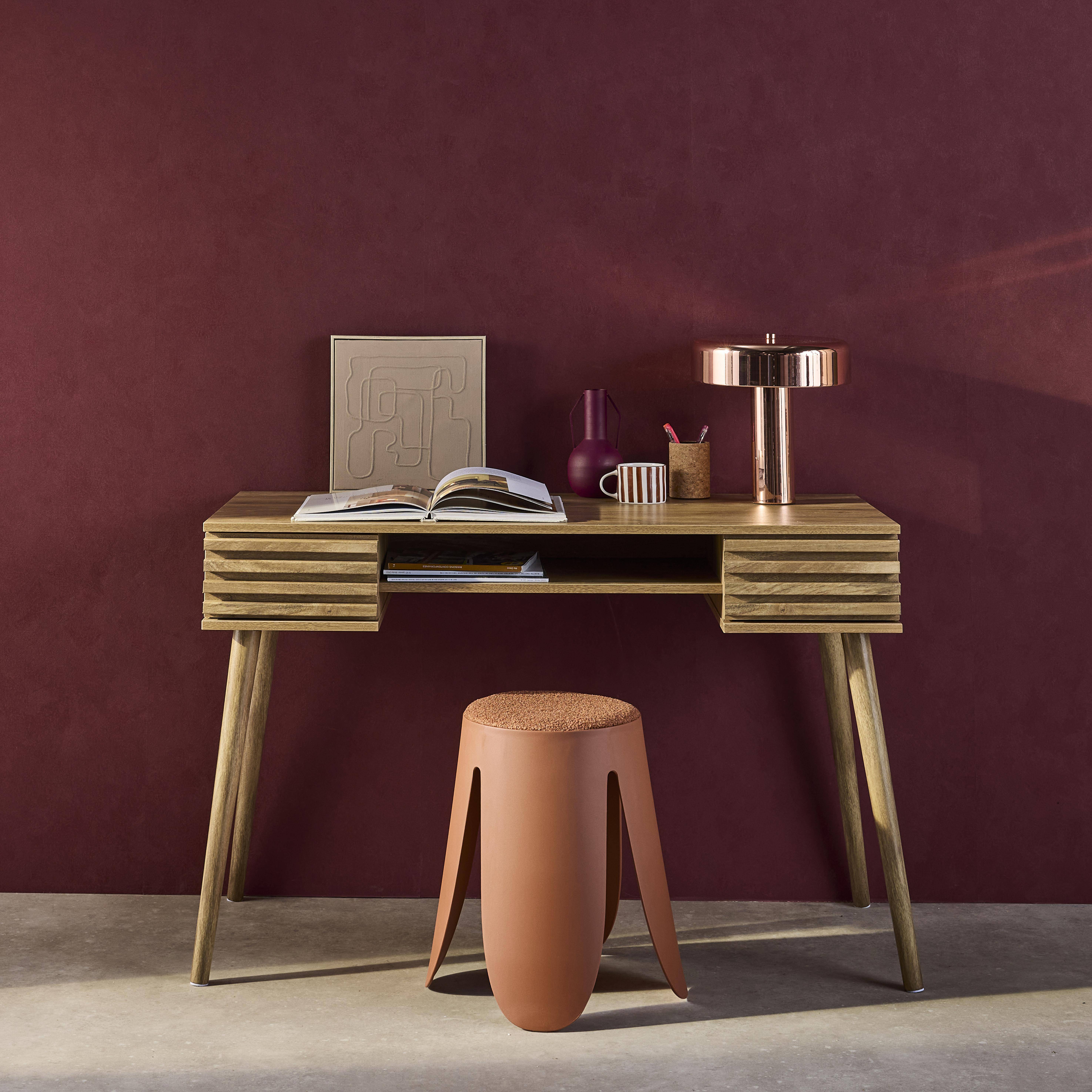 Madere - Escritorio efecto madera 2 cajones